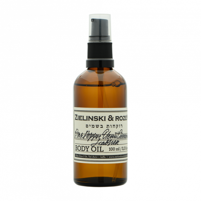სხეულის ზეთი Pink Pepper, Elemi, Cinnamon, Leather (100ml)