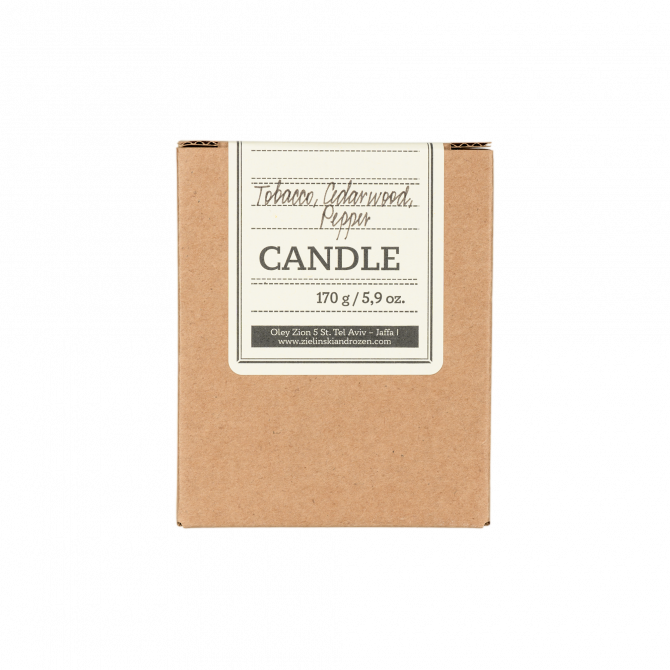 Candle Tobacco, Cedar, Pepper (170g) with Matches Included
